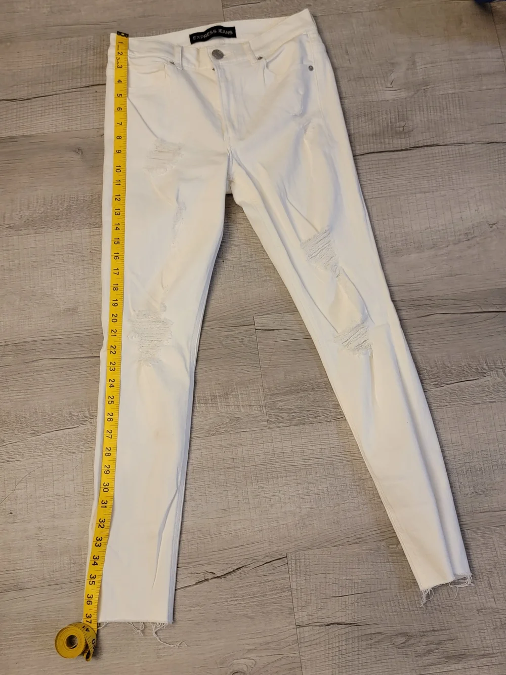Express White Distressed Skinny Jeans - Women's